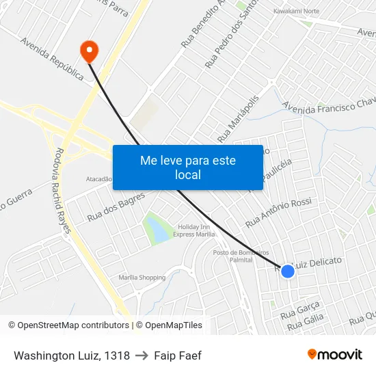 Washington Luiz, 1318 to Faip Faef map