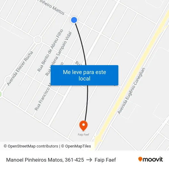Manoel Pinheiros Matos, 361-425 to Faip Faef map