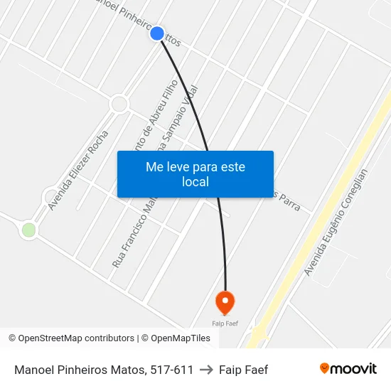 Manoel Pinheiros Matos, 517-611 to Faip Faef map