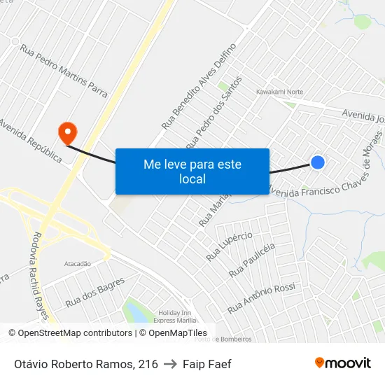 Otávio Roberto Ramos, 216 to Faip Faef map