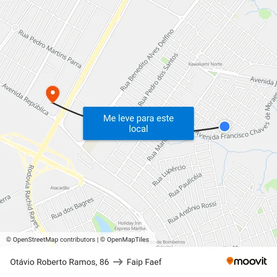 Otávio Roberto Ramos, 86 to Faip Faef map