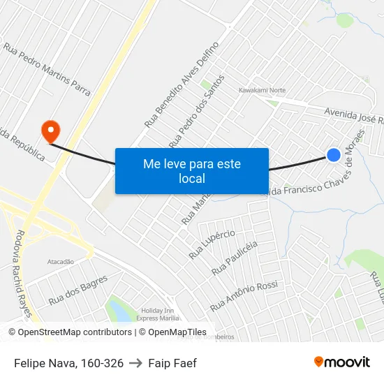 Felipe Nava, 160-326 to Faip Faef map