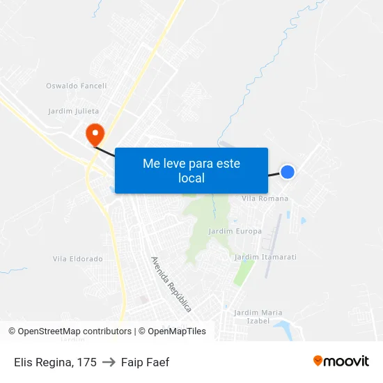 Elis Regina, 175 to Faip Faef map