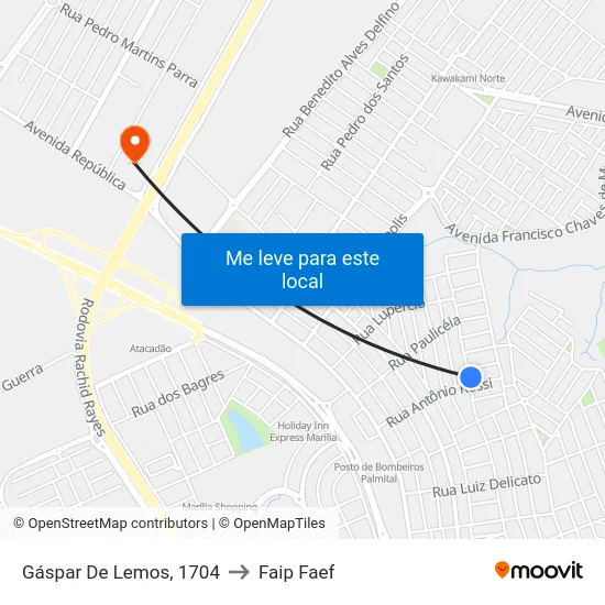 Gáspar De Lemos, 1704 to Faip Faef map
