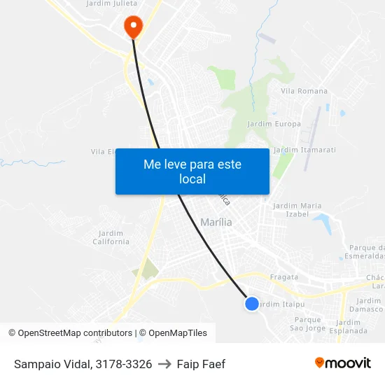 Sampaio Vidal, 3178-3326 to Faip Faef map