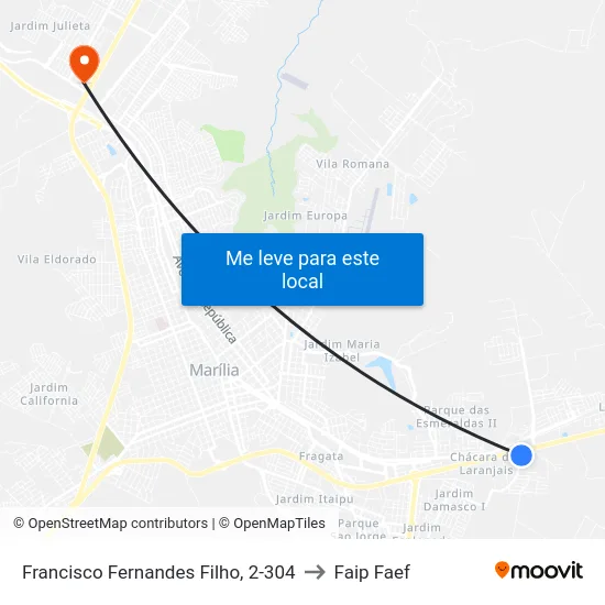 Francisco Fernandes Filho, 2-304 to Faip Faef map