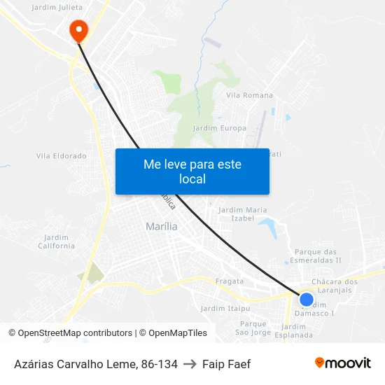 Azárias Carvalho Leme, 86-134 to Faip Faef map