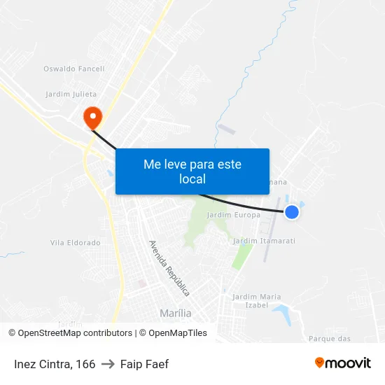 Inez Cintra, 166 to Faip Faef map