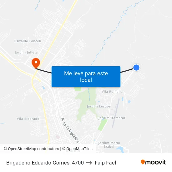 Brigadeiro Eduardo Gomes, 4700 to Faip Faef map