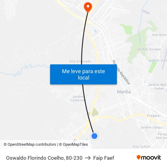 Oswaldo Florindo Coelho, 80-230 to Faip Faef map