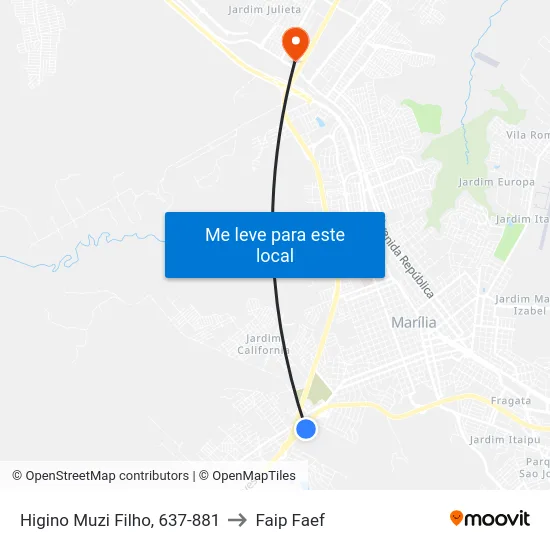 Higino Muzi Filho, 637-881 to Faip Faef map