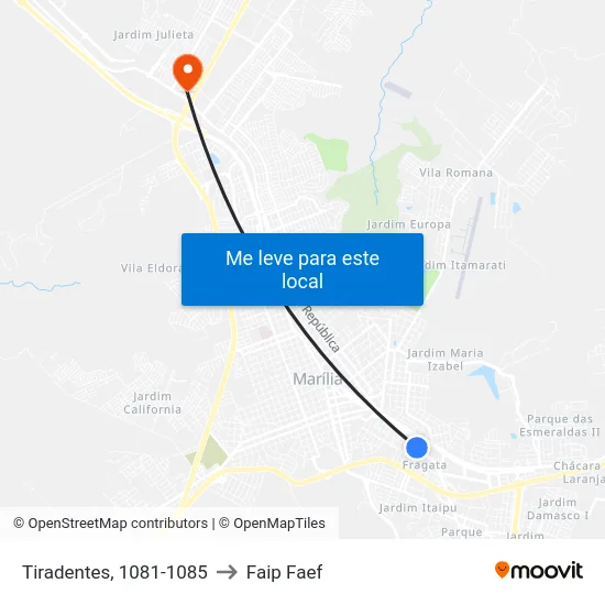 Tiradentes, 1081-1085 to Faip Faef map