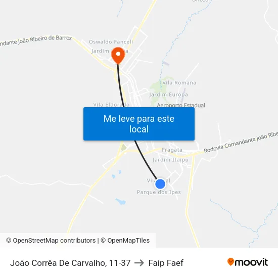 João Corrêa De Carvalho, 11-37 to Faip Faef map