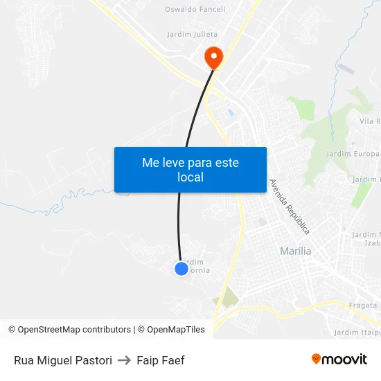 Rua Miguel Pastori to Faip Faef map