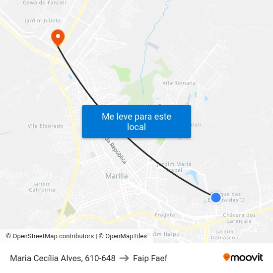 Maria Cecília Alves, 610-648 to Faip Faef map