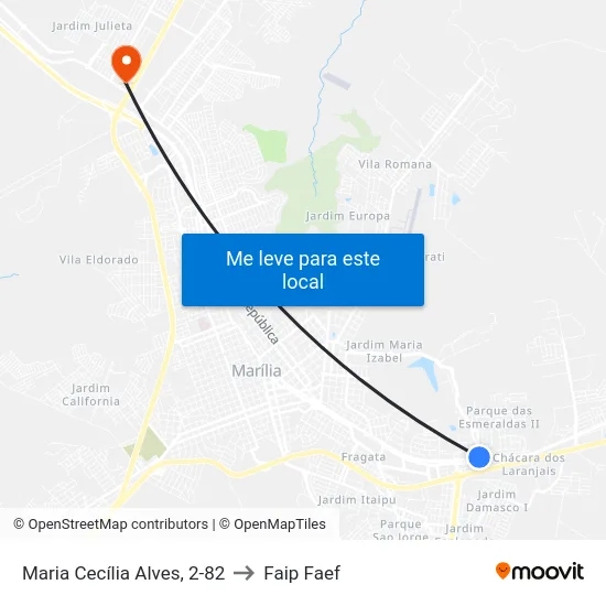 Maria Cecília Alves, 2-82 to Faip Faef map