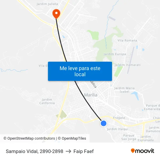 Sampaio Vidal, 2890-2898 to Faip Faef map