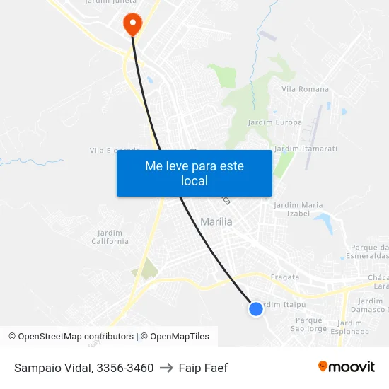 Sampaio Vidal, 3356-3460 to Faip Faef map