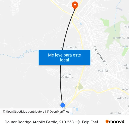 Doutor Rodrigo Argollo Ferrão, 210-258 to Faip Faef map