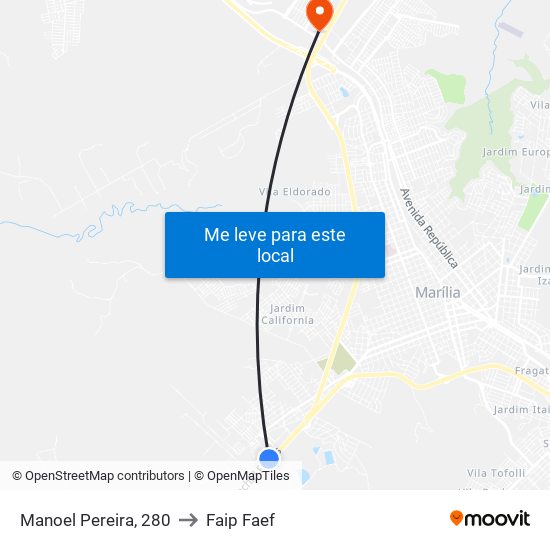 Manoel Pereira, 280 to Faip Faef map