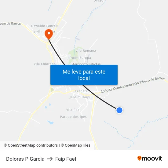 Dolores P Garcia to Faip Faef map