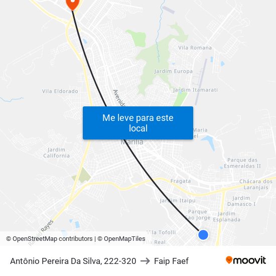 Antônio Pereira Da Silva, 222-320 to Faip Faef map