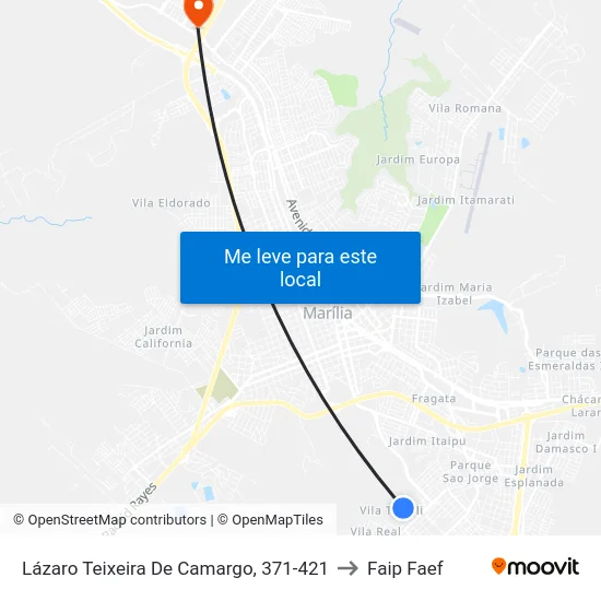 Lázaro Teixeira De Camargo, 371-421 to Faip Faef map