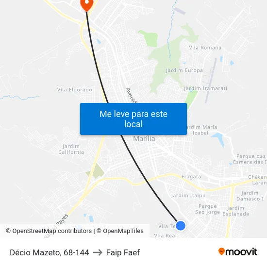 Décio Mazeto, 68-144 to Faip Faef map