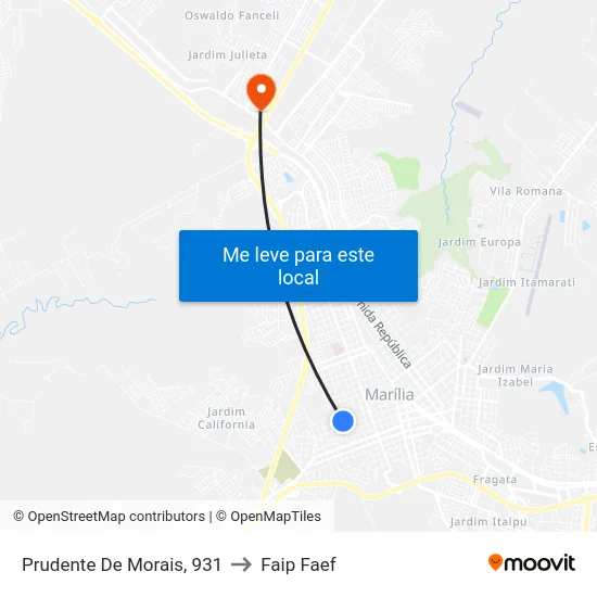 Prudente De Morais, 931 to Faip Faef map