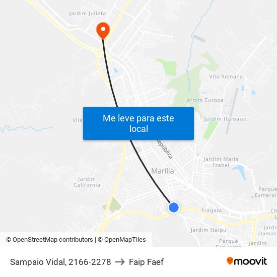 Sampaio Vidal, 2166-2278 to Faip Faef map