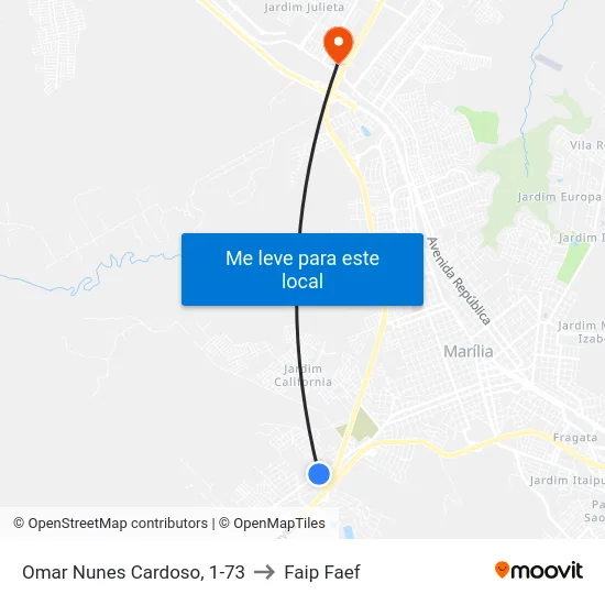 Omar Nunes Cardoso, 1-73 to Faip Faef map