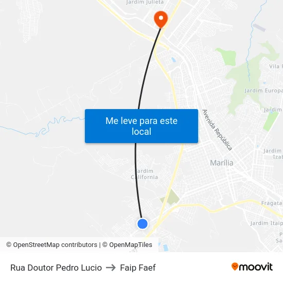 Rua Doutor Pedro Lucio to Faip Faef map