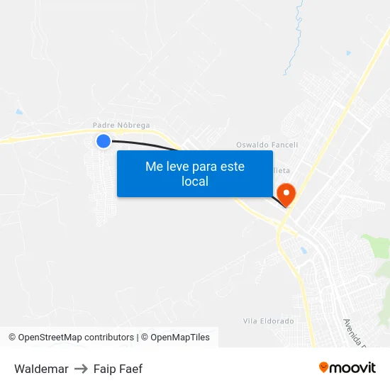 Waldemar to Faip Faef map