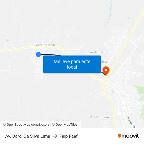 Av. Darci Da Silva Lima to Faip Faef map