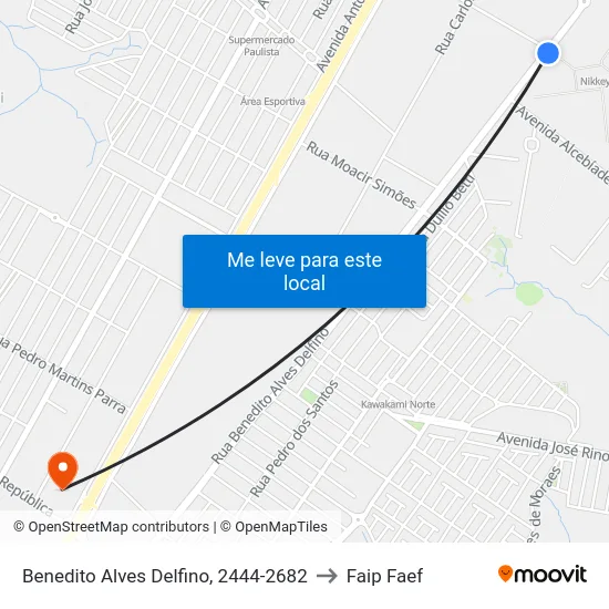 Benedito Alves Delfino, 2444-2682 to Faip Faef map