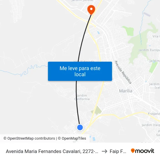 Avenida Maria Fernandes Cavalari, 2272-2352 to Faip Faef map