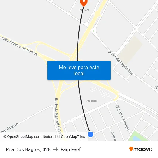 Rua Dos Bagres, 428 to Faip Faef map