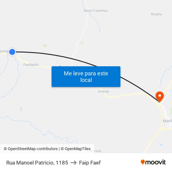 Rua Manoel Patricio, 1185 to Faip Faef map