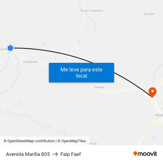 Avenida Marília 805 to Faip Faef map