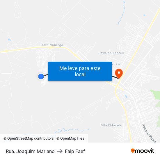 Rua. Joaquim Mariano to Faip Faef map