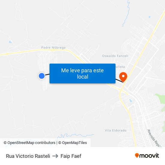 Rua Victorio Rasteli to Faip Faef map