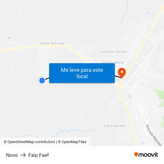 Novo to Faip Faef map