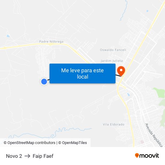 Novo 2 to Faip Faef map