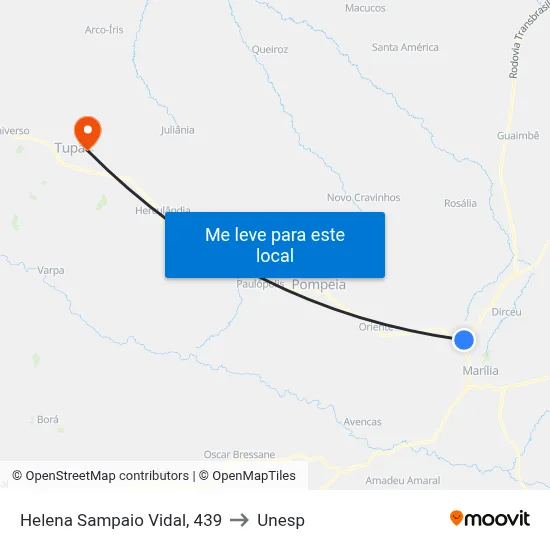 Helena Sampaio Vidal, 439 to Unesp map