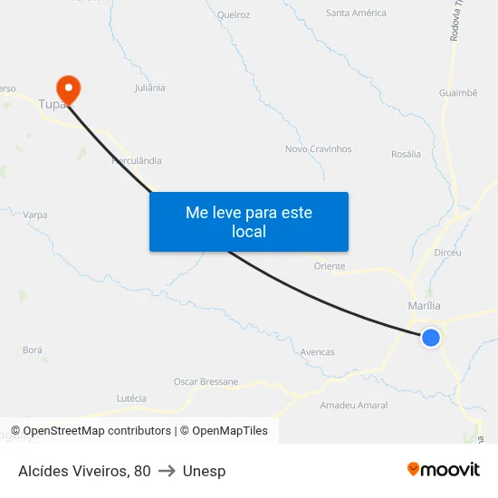 Alcídes Viveiros, 80 to Unesp map