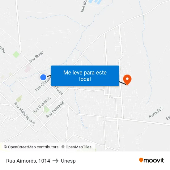 Rua Aimorés, 1014 to Unesp map