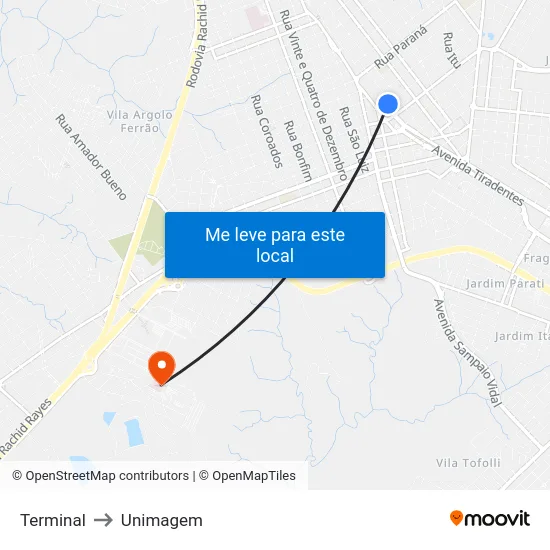 Terminal to Unimagem map