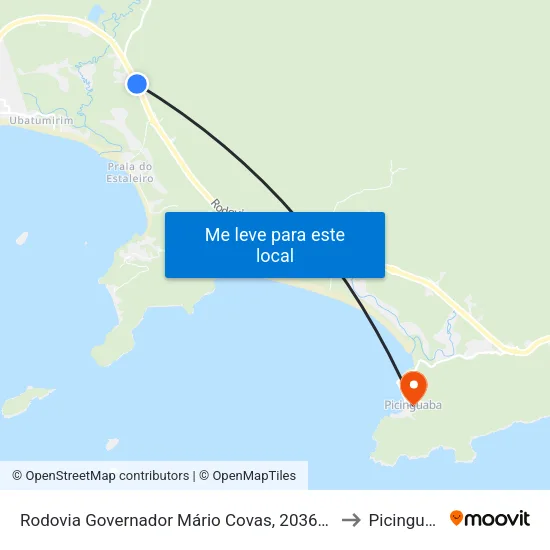 Rodovia Governador Mário Covas, 20361-22091 to Picinguaba map
