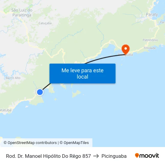 Rod. Dr. Manoel Hipólito Do Rêgo  857 to Picinguaba map