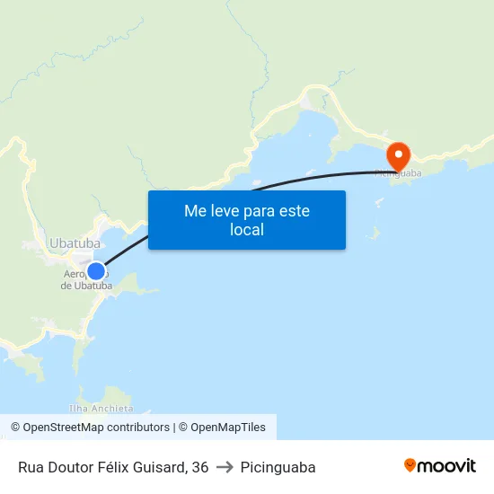 Rua Doutor Félix Guisard, 36 to Picinguaba map